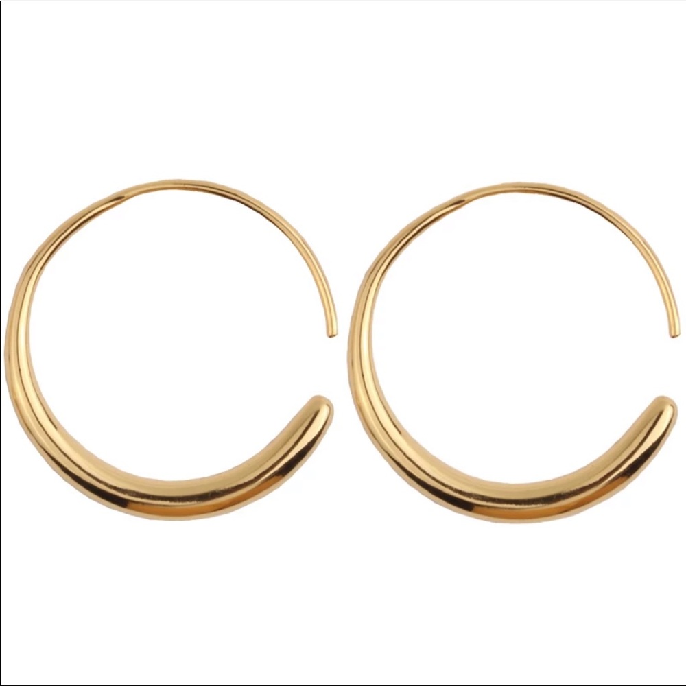 NEW 18K GOLD CIRCLE HOOP EARRINGS, NICE EARRINGS, CUTE EARRINGS - Picture 5 of 6
